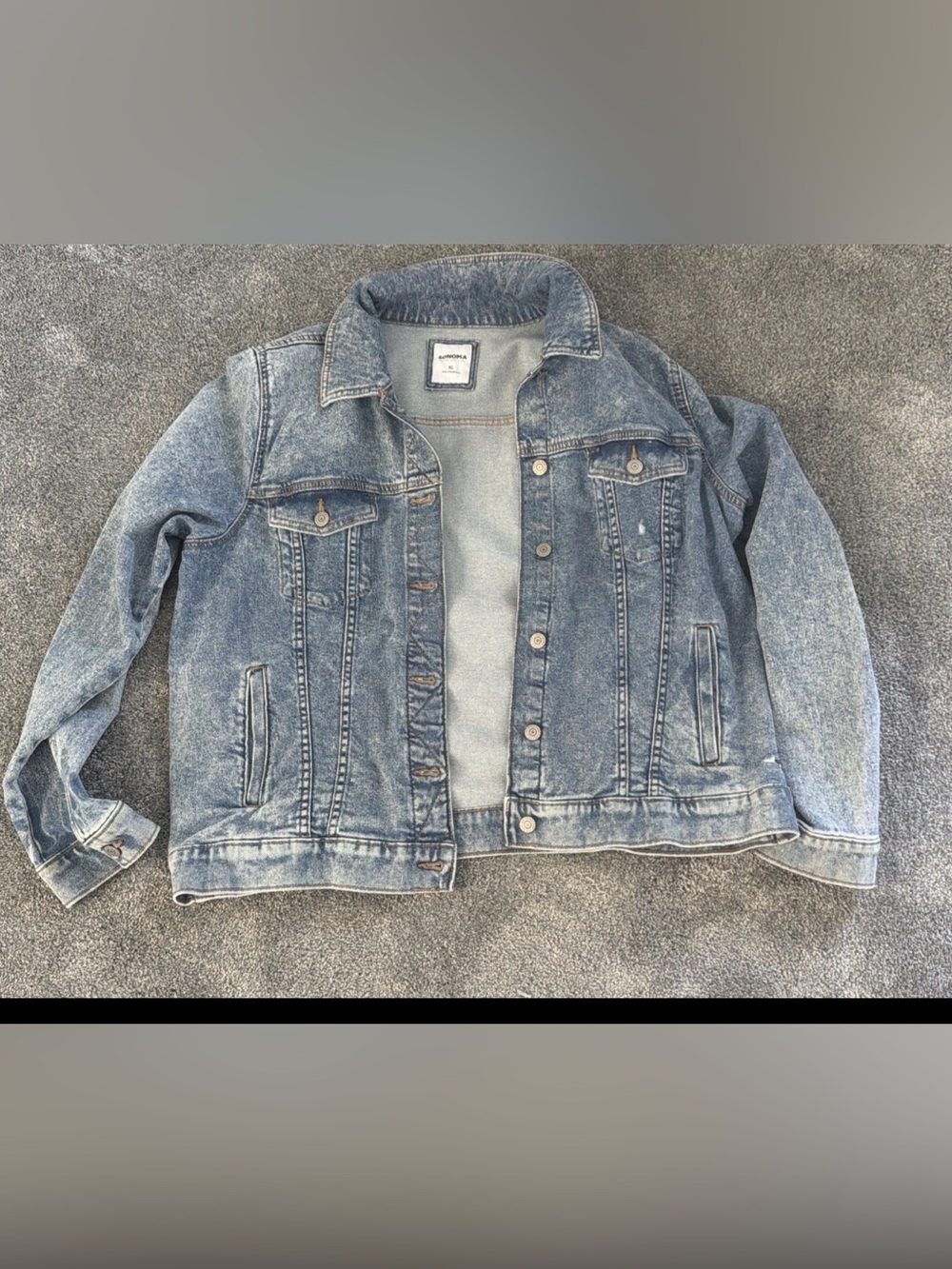 Sonoma Women’s Button Close Denim Jean Jacket Blue Wash Size XL